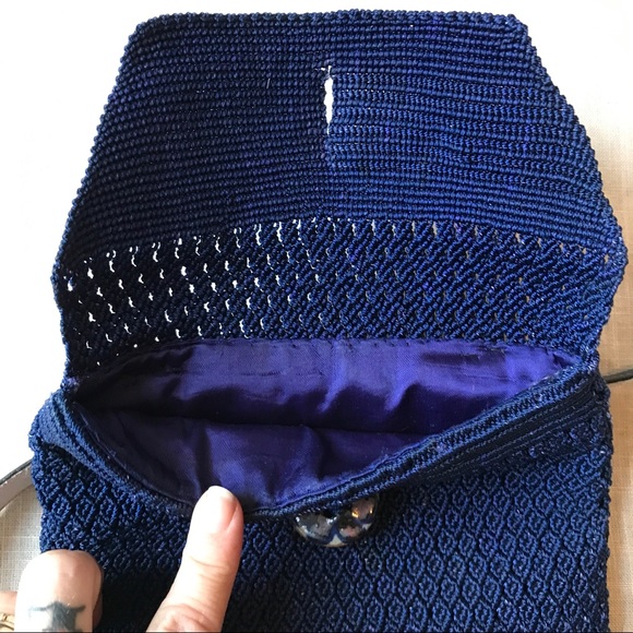 Vintage woven crochet hip bag - Picture 5 of 6